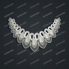 Jewelry set Filigree Necklace White Wax Casting Resin 3D Printing Service  CS61T-071wt-N