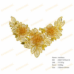 Jewelry set Filigree Necklace White Wax Casting Resin 3D Printing Service  CS61T-072wt-N