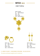 Jewelry set  Filigree Set   White Wax Casting Resin 3D Printing Service  CS61T-097wt-N