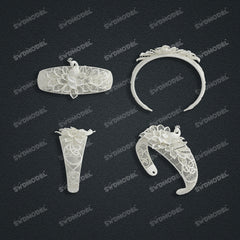Jewelry set Filigree Bangle White Wax Casting Resin 3D Printing Service CS62T-001kr-G