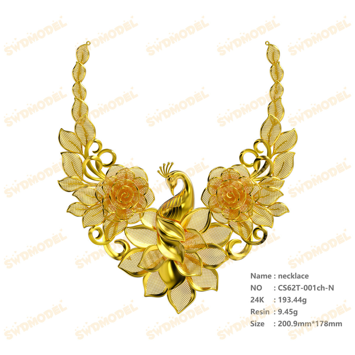 Jewelry set  Filigree Set   White Wax Casting Resin 3D Printing Service  CS62T-001ch
