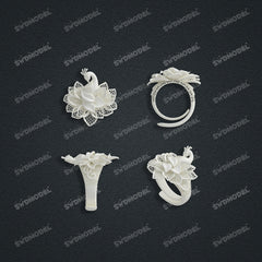 Jewelry set Filigree Ring White Wax Casting Resin 3D Printing Service  CS62T-001ch-R