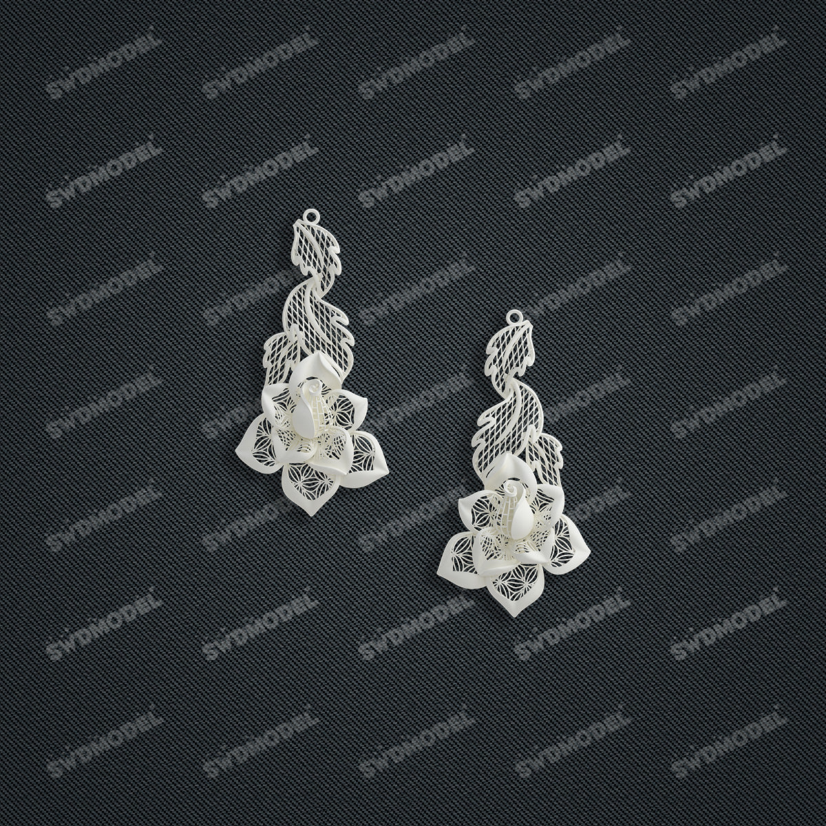 Jewelry set  Filigree Set   White Wax Casting Resin 3D Printing Service  CS62T-002ch