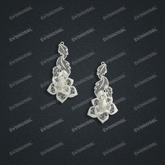 Jewelry set Filigree Earrings White Wax Casting Resin 3D Printing Service  CS62T-002ch-E