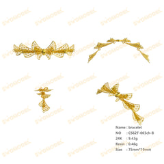 Jewelry set Filigree Bracelet White Wax Casting Resin 3D Printing Service CS62T-003kr-B
