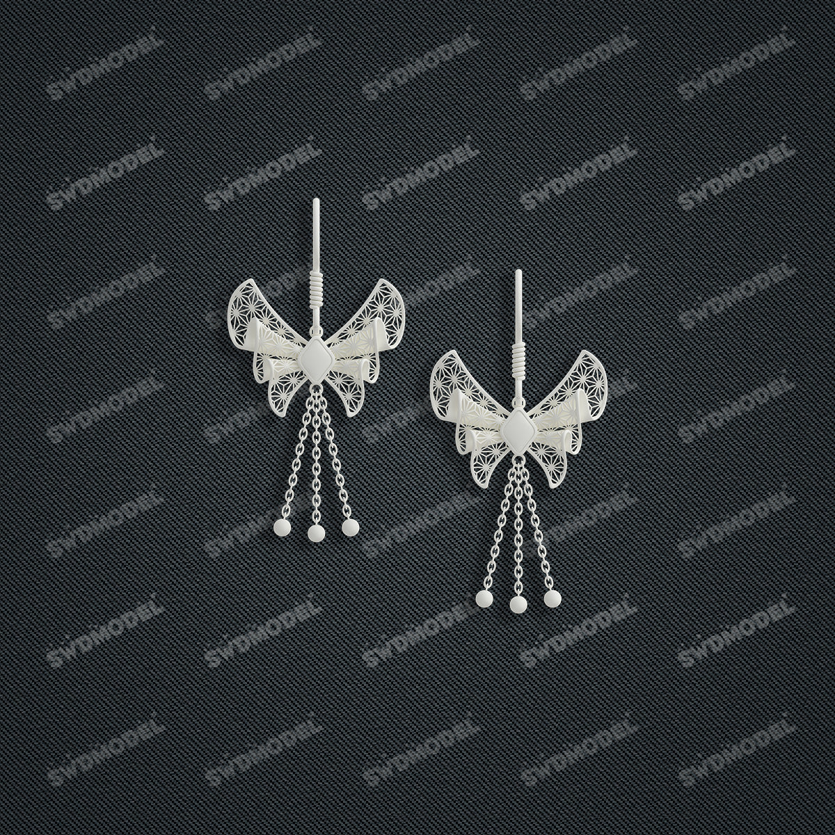 Jewelry set  Filigree Set   White Wax Casting Resin 3D Printing Service  CS62T-003ch