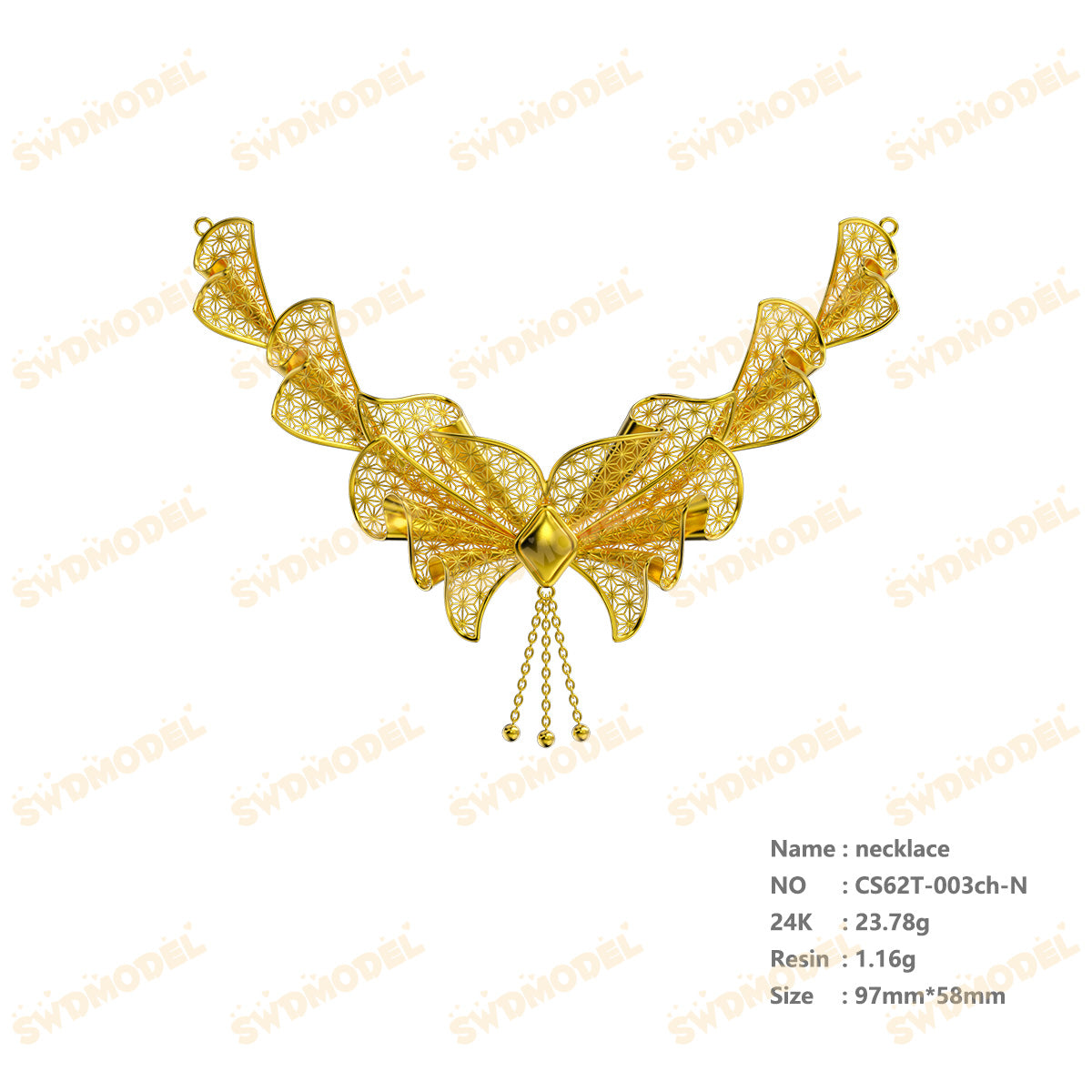 Jewelry set  Filigree Set   White Wax Casting Resin 3D Printing Service  CS62T-003ch