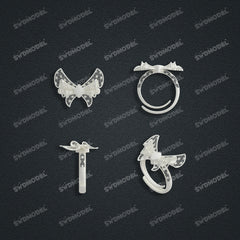 Jewelry set Filigree Ring White Wax Casting Resin 3D Printing Service  CS62T-003ch-R