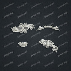 Jewelry set  Filigree Set   White Wax Casting Resin 3D Printing Service  CS62T-004ch