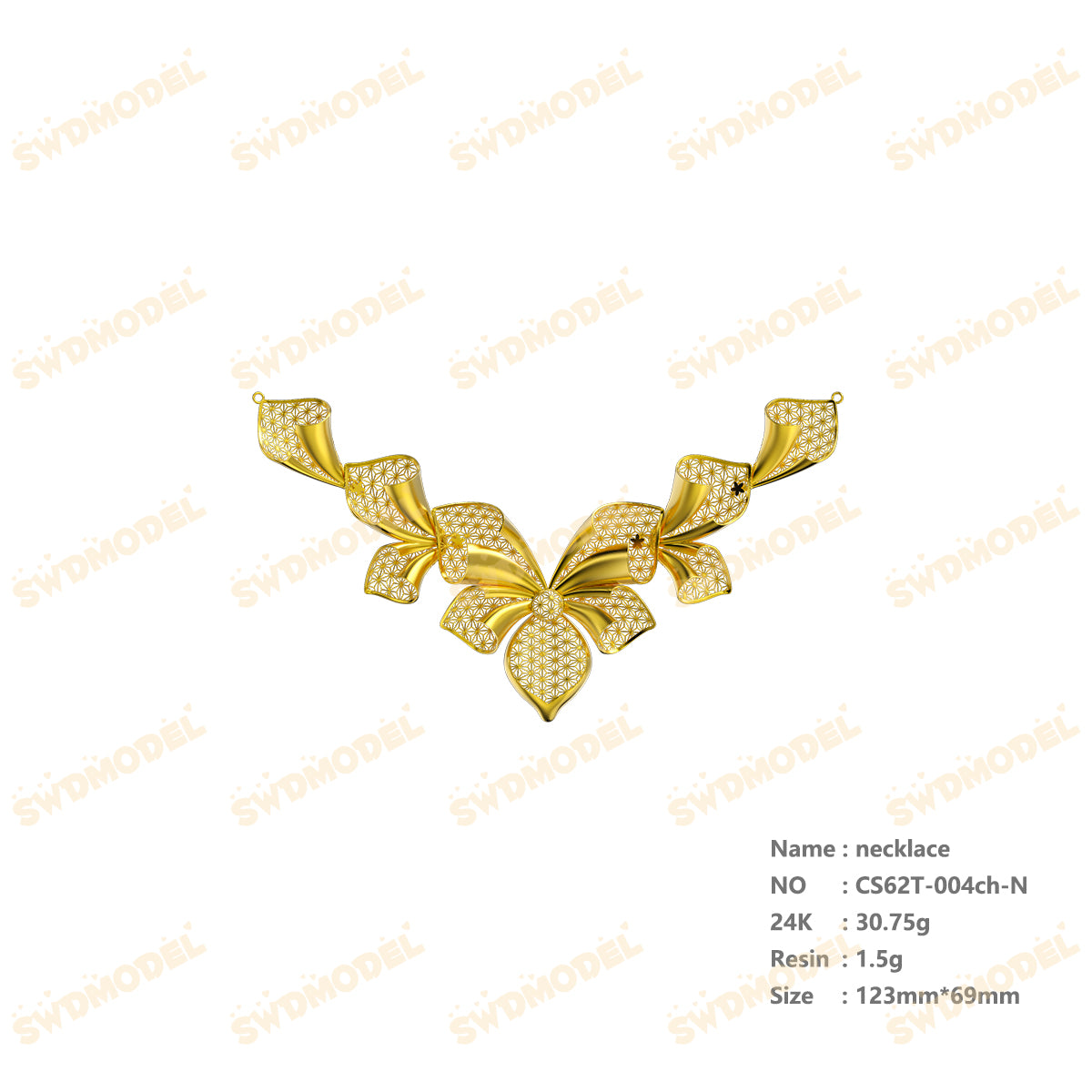 Jewelry set  Filigree Set   White Wax Casting Resin 3D Printing Service  CS62T-004ch