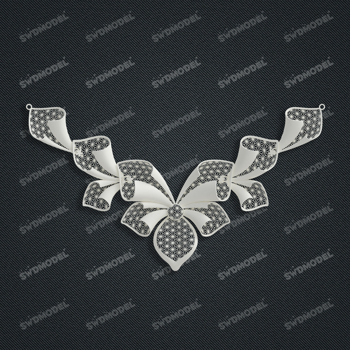 Jewelry set Filigree Necklace White Wax Casting Resin 3D Printing Service  CS62T-004ch-N