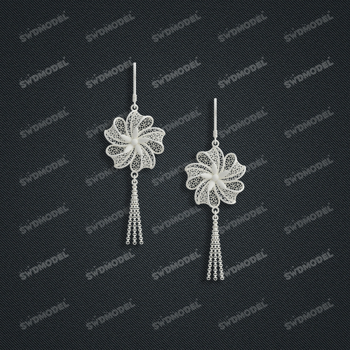 Jewelry set  Filigree Set   White Wax Casting Resin 3D Printing Service  CS62T-005ch