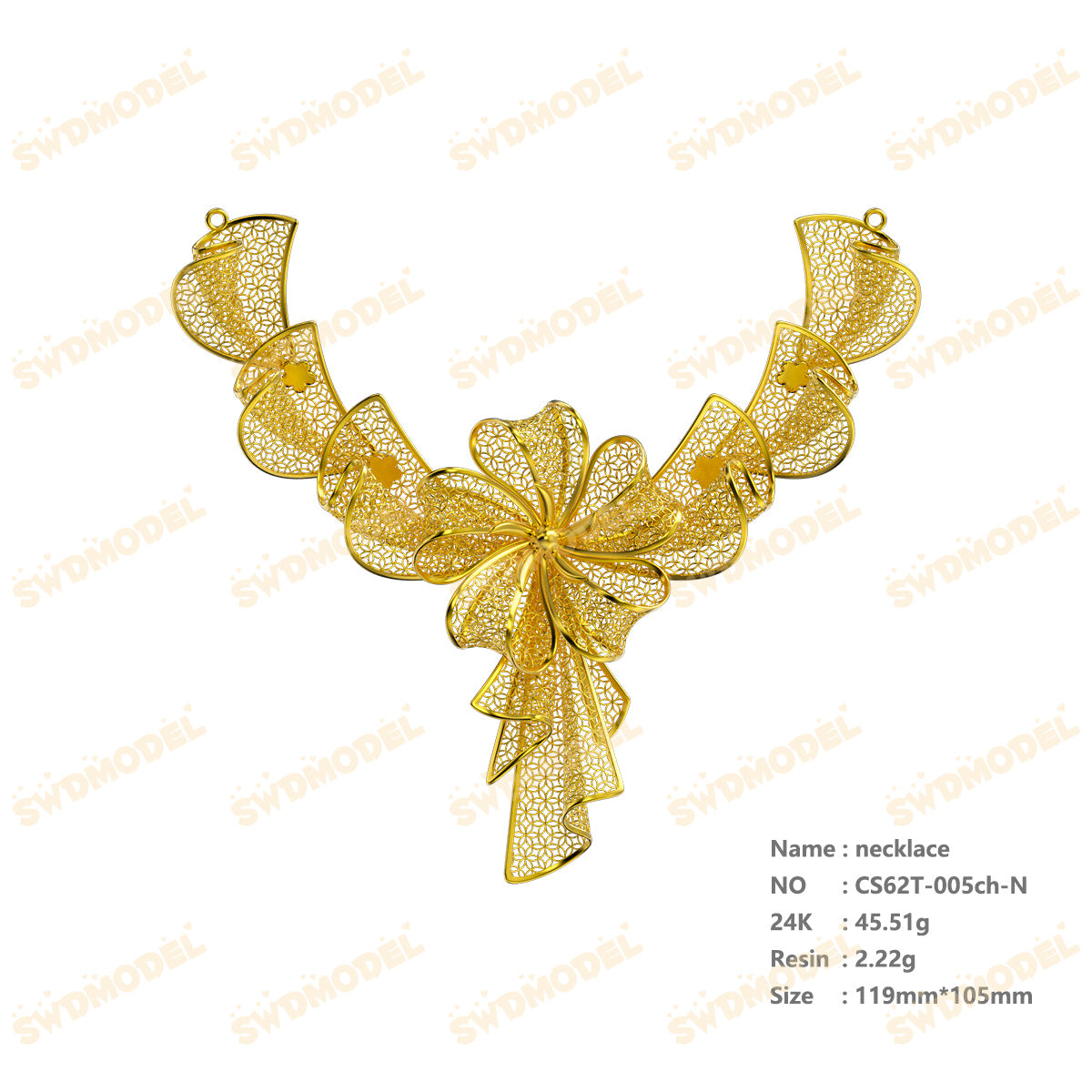 Jewelry set  Filigree Set   White Wax Casting Resin 3D Printing Service  CS62T-005ch