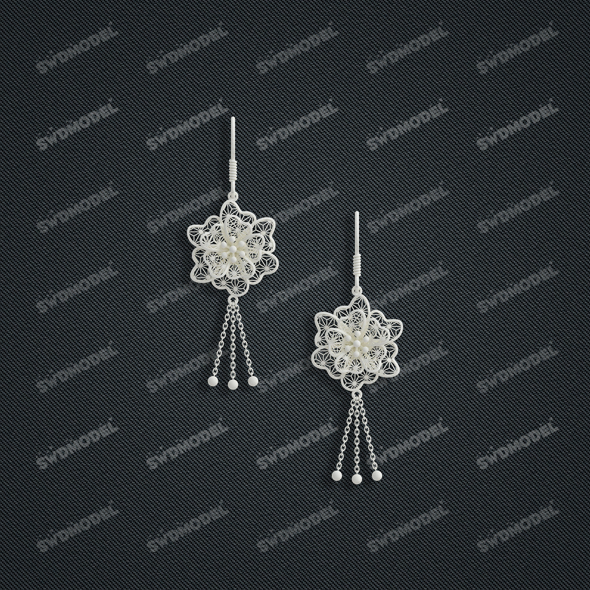 Jewelry set  Filigree Set   White Wax Casting Resin 3D Printing Service  CS62T-006ch