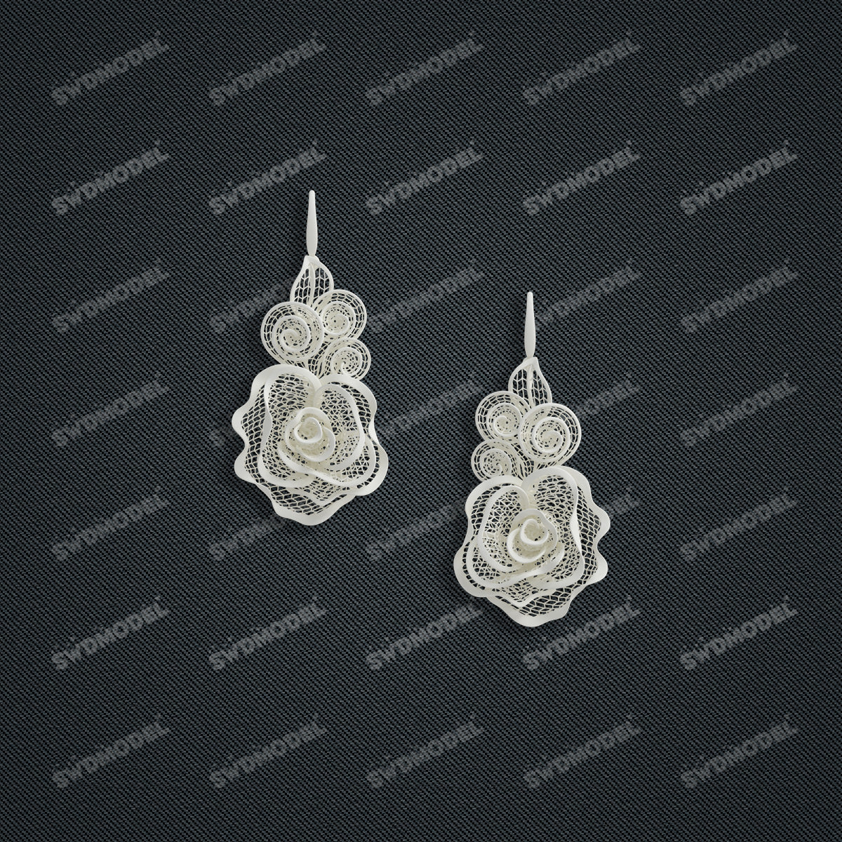 Jewelry set  Filigree Set   White Wax Casting Resin 3D Printing Service  CS62T-007ch