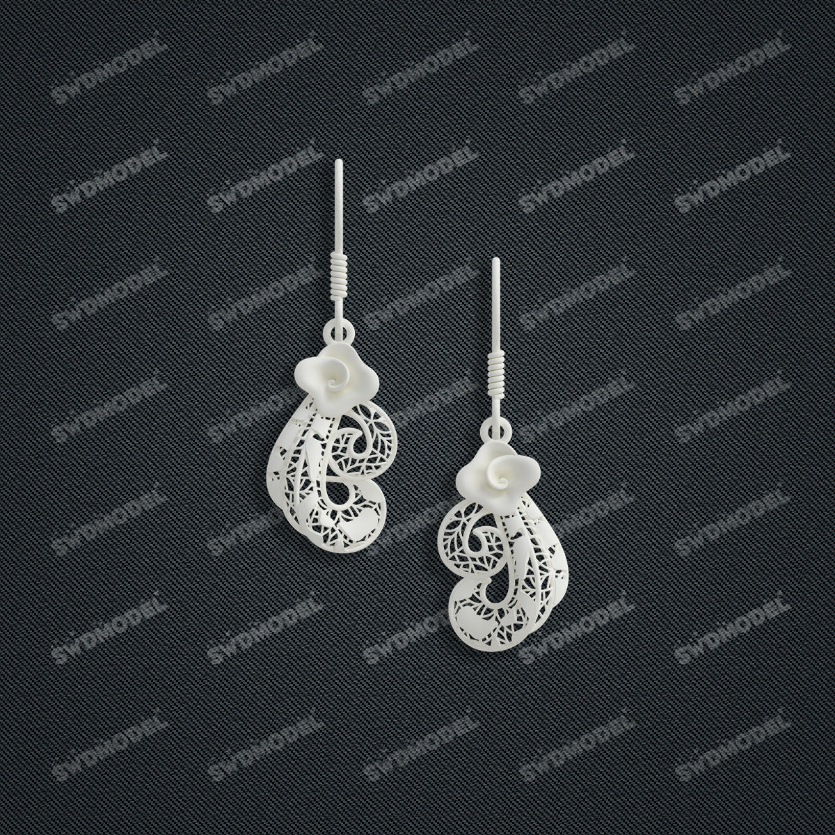 Jewelry set  Filigree Set   White Wax Casting Resin 3D Printing Service  CS62T-008ch