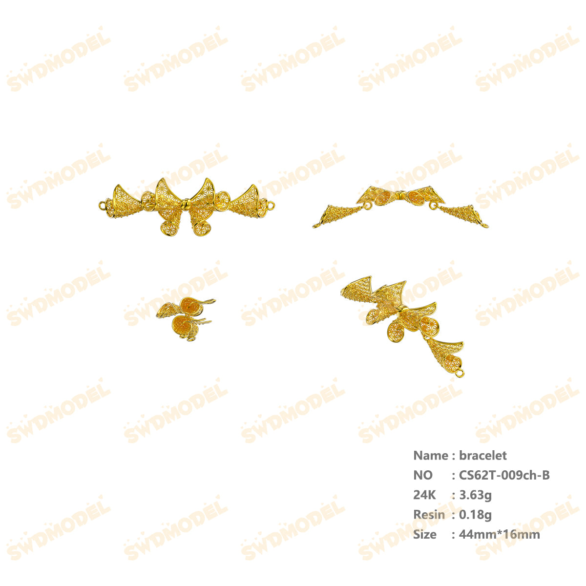 Jewelry set  Filigree Set   White Wax Casting Resin 3D Printing Service  CS62T-009ch
