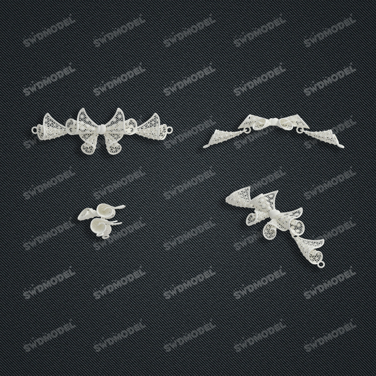 Jewelry set  Filigree Set   White Wax Casting Resin 3D Printing Service  CS62T-009ch