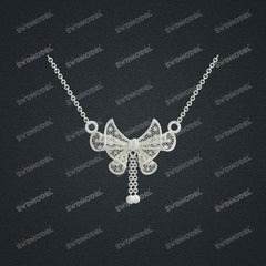 Jewelry set Filigree Necklace White Wax Casting Resin 3D Printing Service  CS61T-009ch-N1