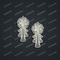 Jewelry set Filigree Earrings White Wax Casting Resin 3D Printing Service  CS62T-010ch-E1