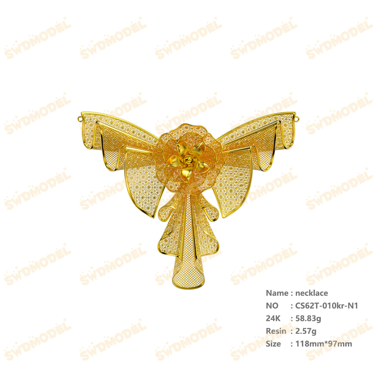 Jewelry set  Filigree Set   White Wax Casting Resin 3D Printing Service  CS62T-010ch(N1)