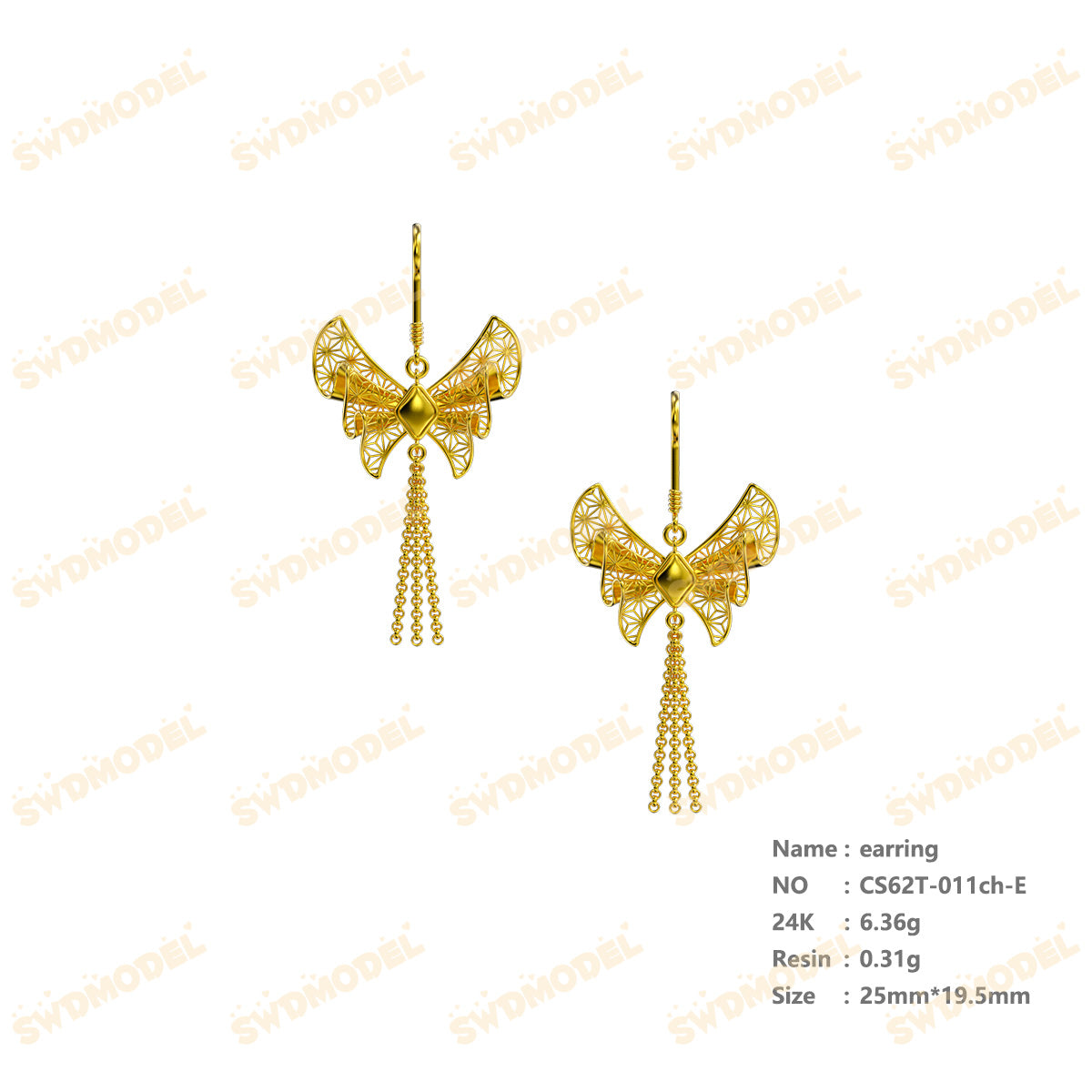 Jewelry set  Filigree Set   White Wax Casting Resin 3D Printing Service  CS62T-011ch