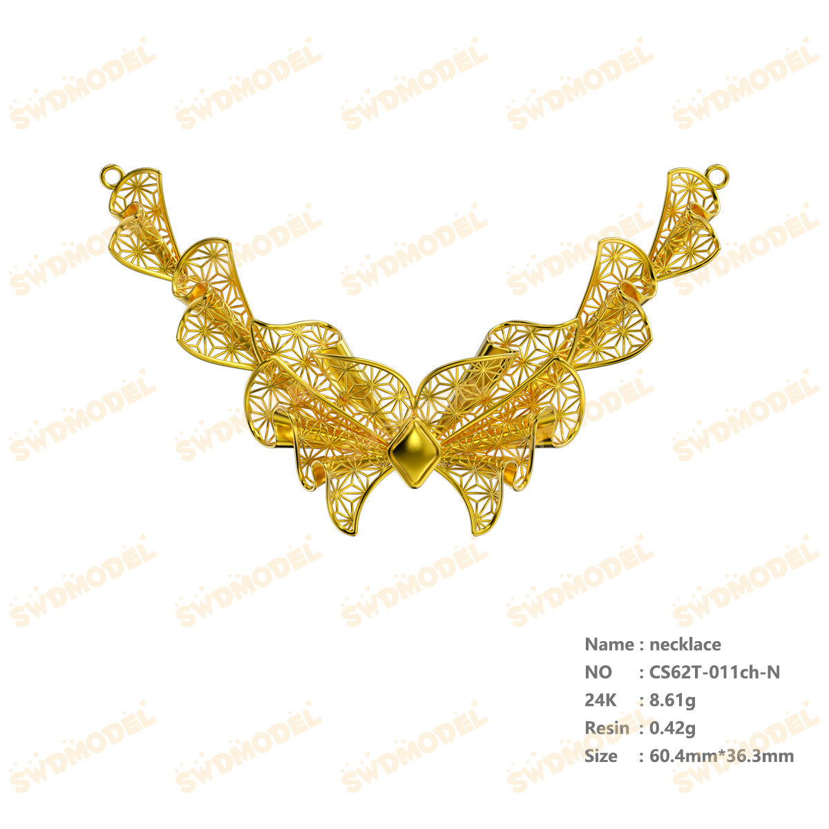 Jewelry set  Filigree Set   White Wax Casting Resin 3D Printing Service  CS62T-011ch