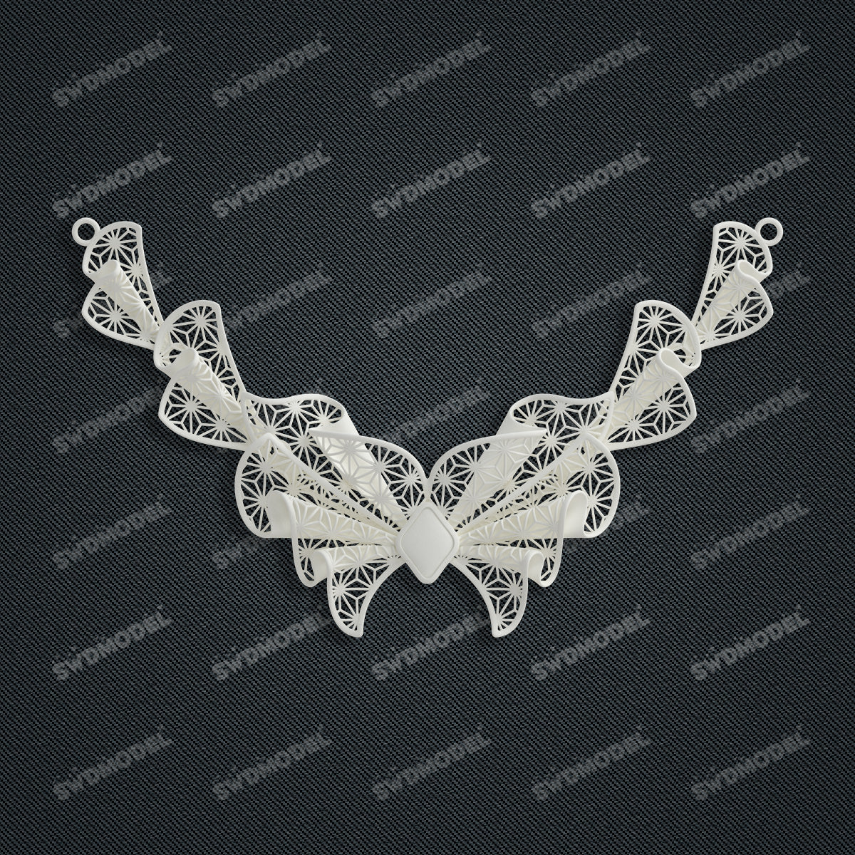 Jewelry set Filigree Necklace White Wax Casting Resin 3D Printing Service  CS62T-011ch-N