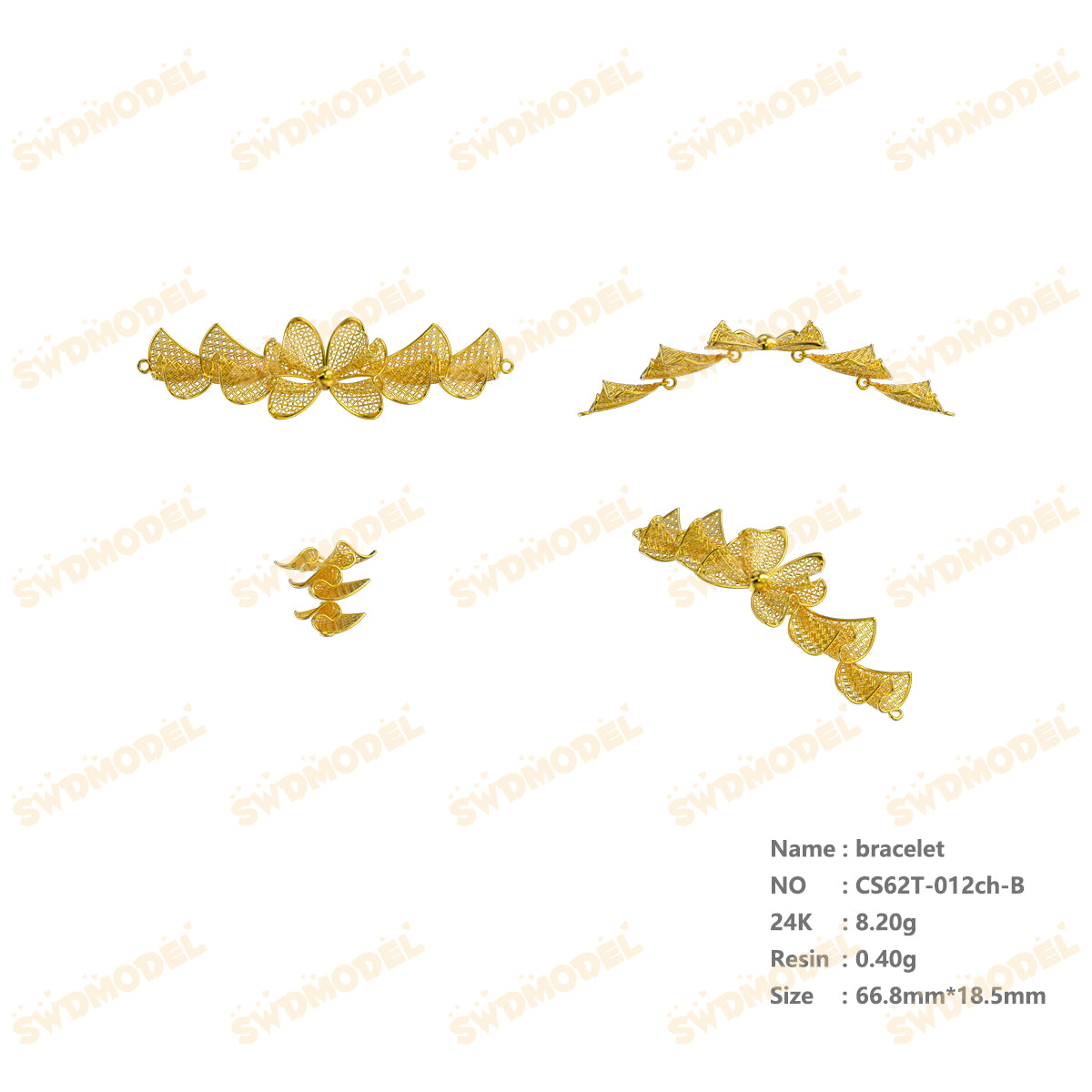 Jewelry set  Filigree Set   White Wax Casting Resin 3D Printing Service  CS62T-012ch