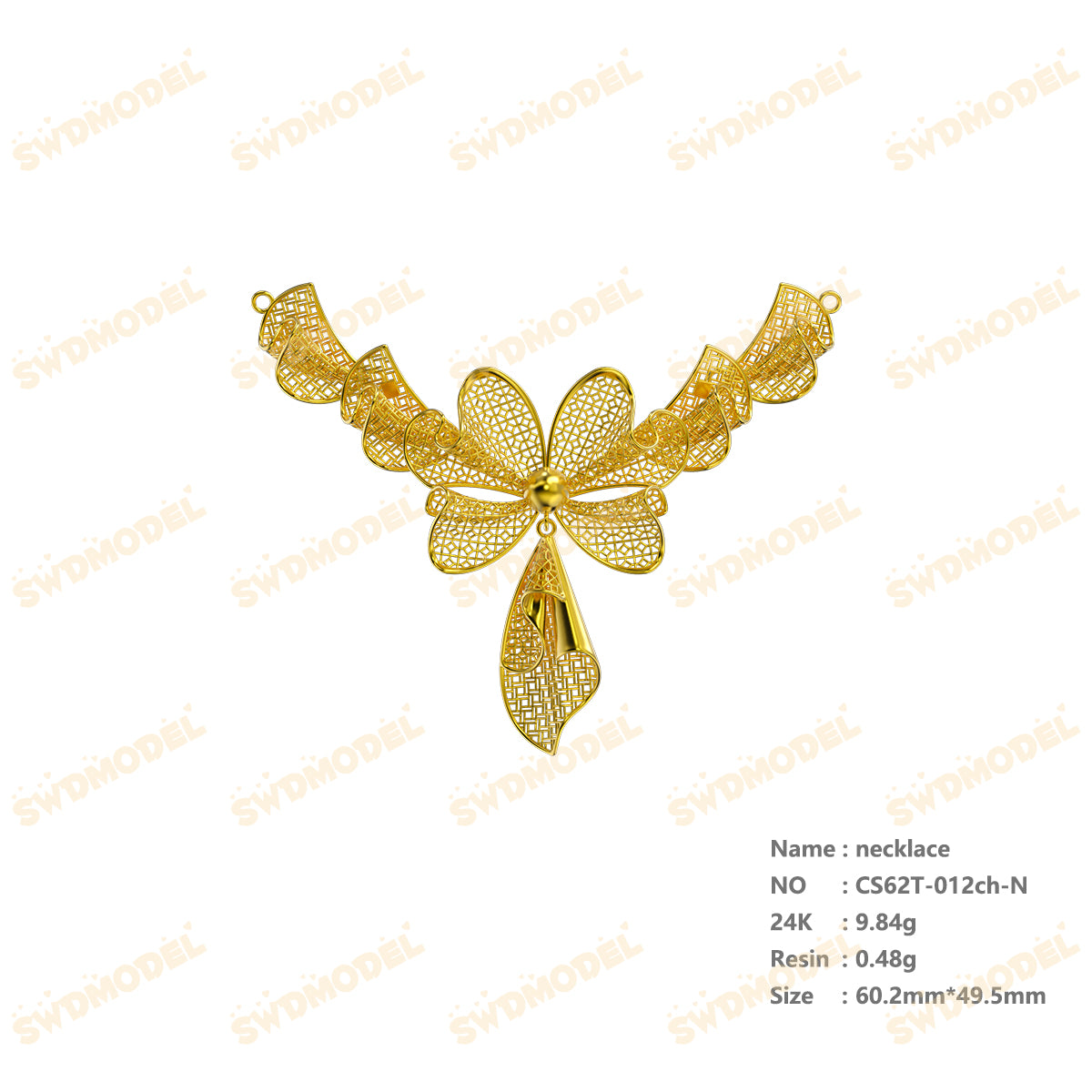 Jewelry set  Filigree Set   White Wax Casting Resin 3D Printing Service  CS62T-012ch