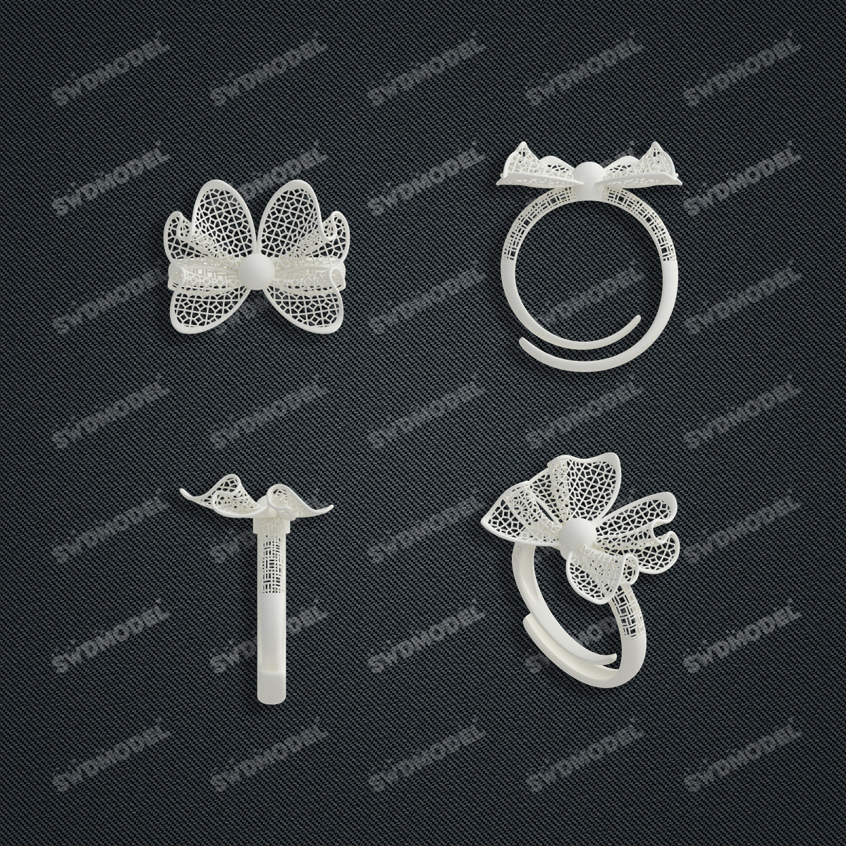 Jewelry set  Filigree Set   White Wax Casting Resin 3D Printing Service  CS62T-012ch