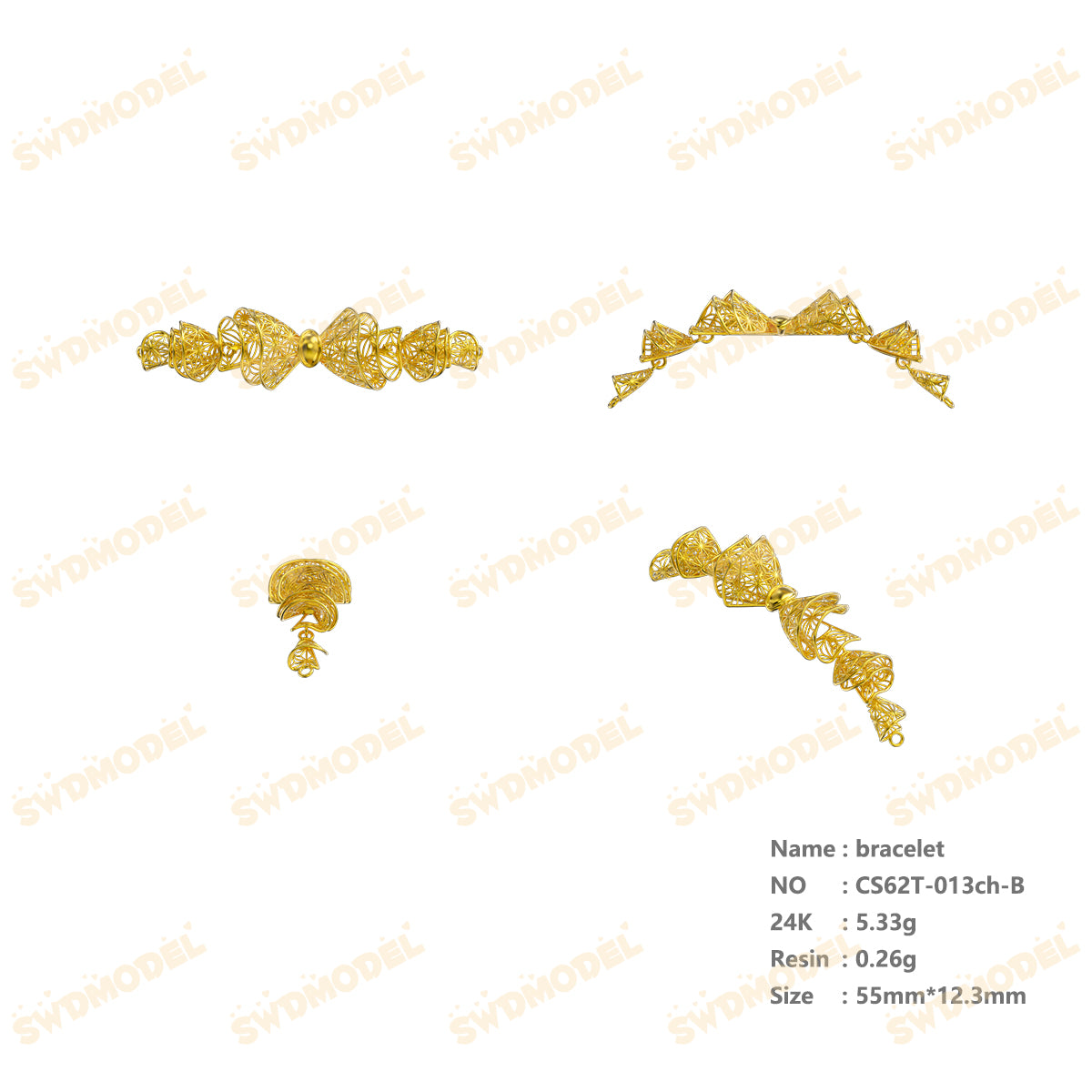 Jewelry set  Filigree Set   White Wax Casting Resin 3D Printing Service  CS62T-013ch