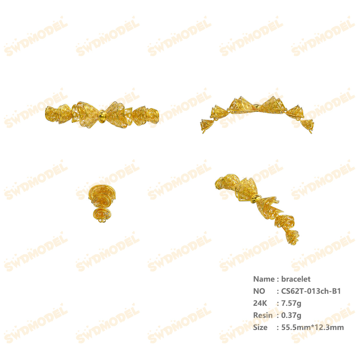 Jewelry set  Filigree Set   White Wax Casting Resin 3D Printing Service  CS62T-013ch(N1)