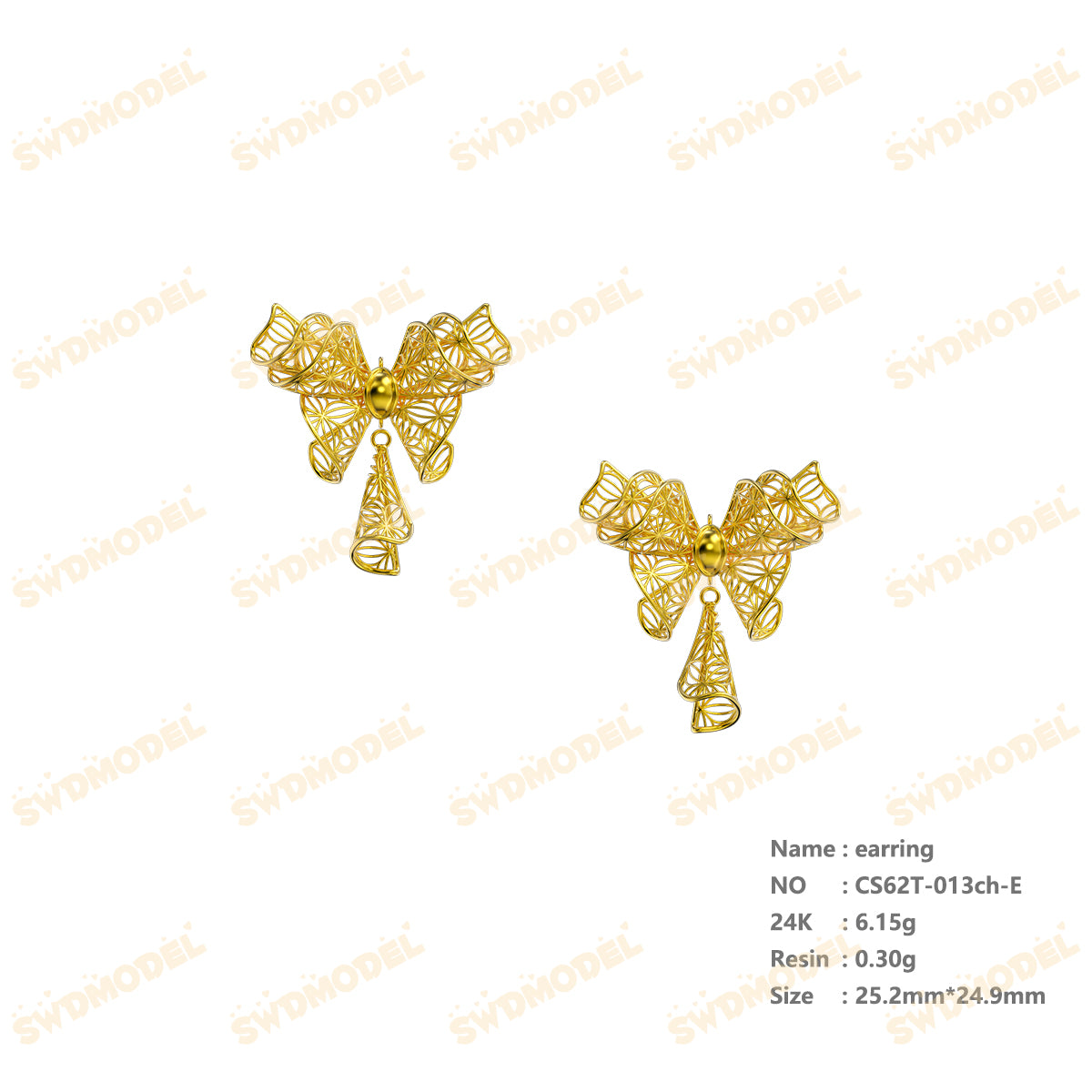 Jewelry set  Filigree Set   White Wax Casting Resin 3D Printing Service  CS62T-013ch