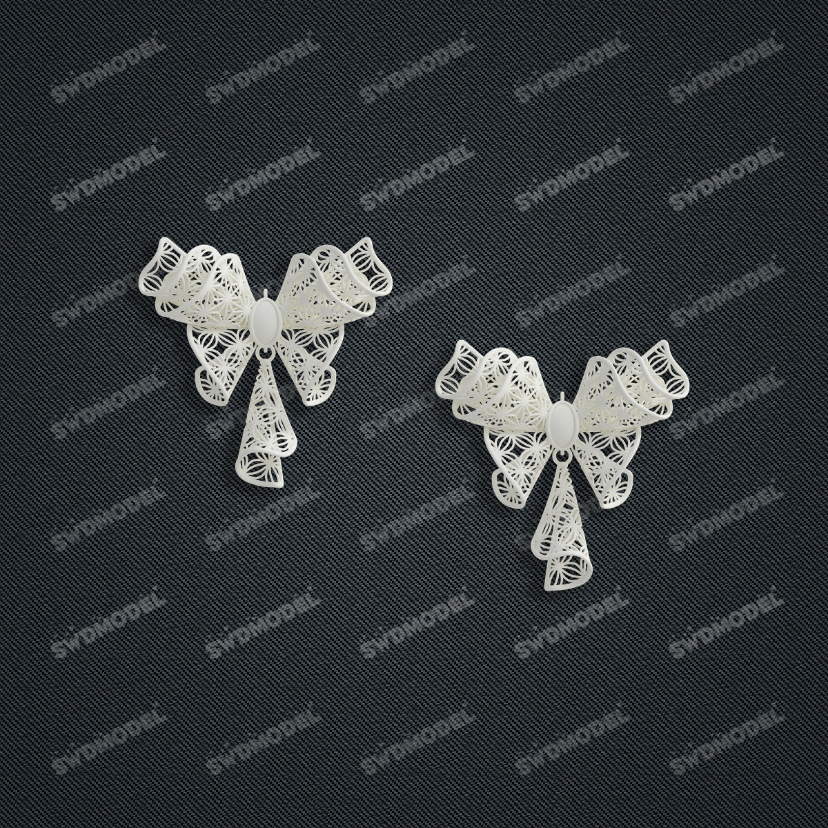 Jewelry set Filigree Earrings White Wax Casting Resin 3D Printing Service  CS62T-013ch-E1
