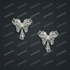 Jewelry set Filigree Earrings White Wax Casting Resin 3D Printing Service  CS62T-013ch-E