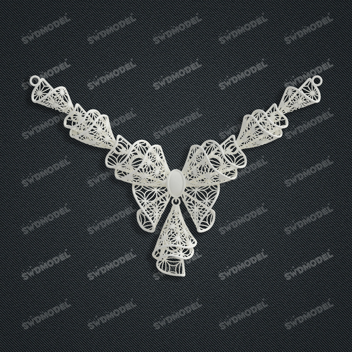 Jewelry set  Filigree Set   White Wax Casting Resin 3D Printing Service  CS62T-013ch