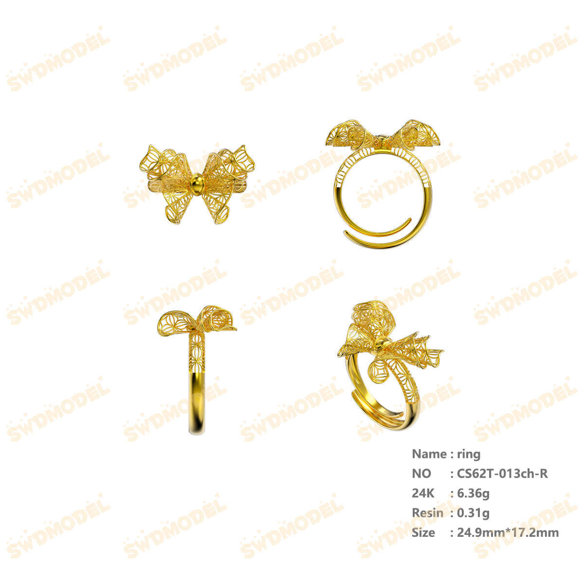 Jewelry set  Filigree Set   White Wax Casting Resin 3D Printing Service  CS62T-013ch