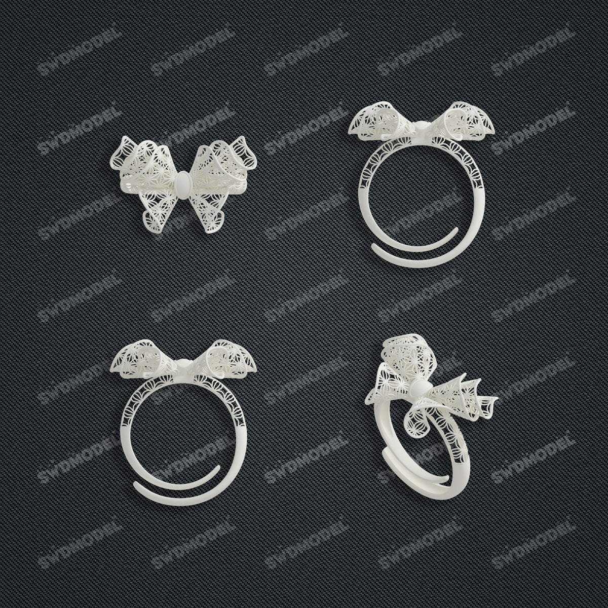 Jewelry set  Filigree Set   White Wax Casting Resin 3D Printing Service  CS62T-013ch(N1)