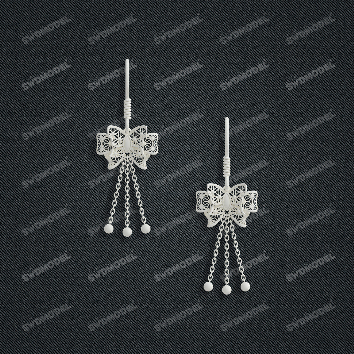 Jewelry set  Filigree Set   White Wax Casting Resin 3D Printing Service  CS62T-014ch