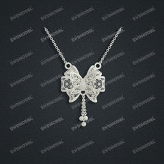 Jewelry set Filigree Necklace White Wax Casting Resin 3D Printing Service  CS61T-014ch-N1