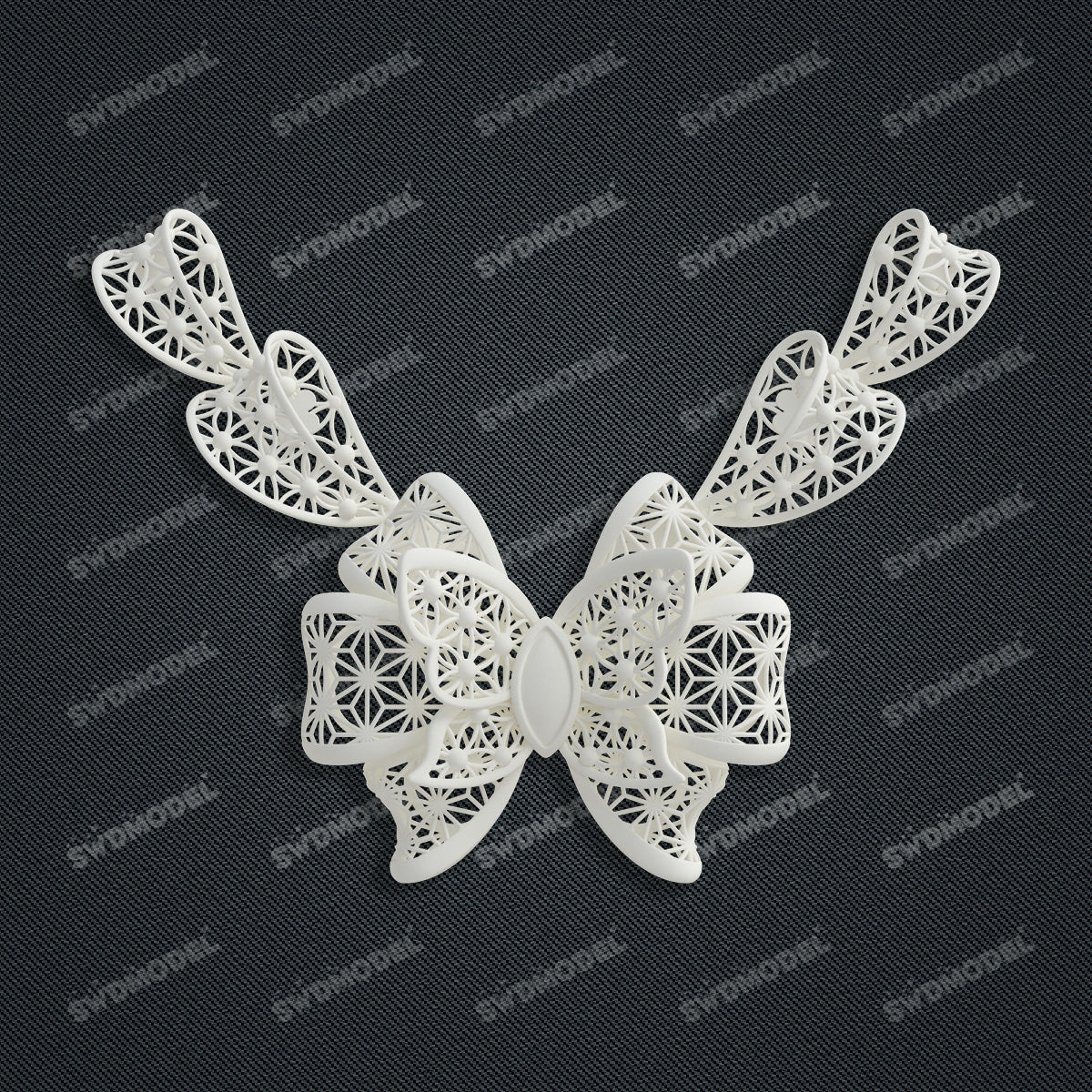 Jewelry set Filigree Necklace White Wax Casting Resin 3D Printing Service  CS62T-014ch-N