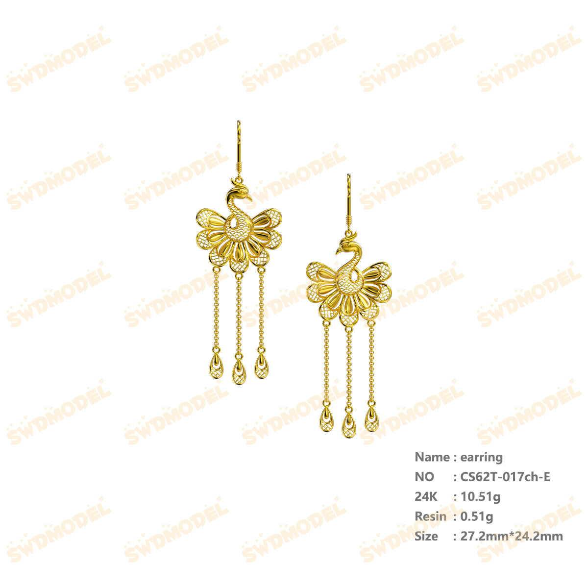 Jewelry set  Filigree Set   White Wax Casting Resin 3D Printing Service  CS62T-017ch