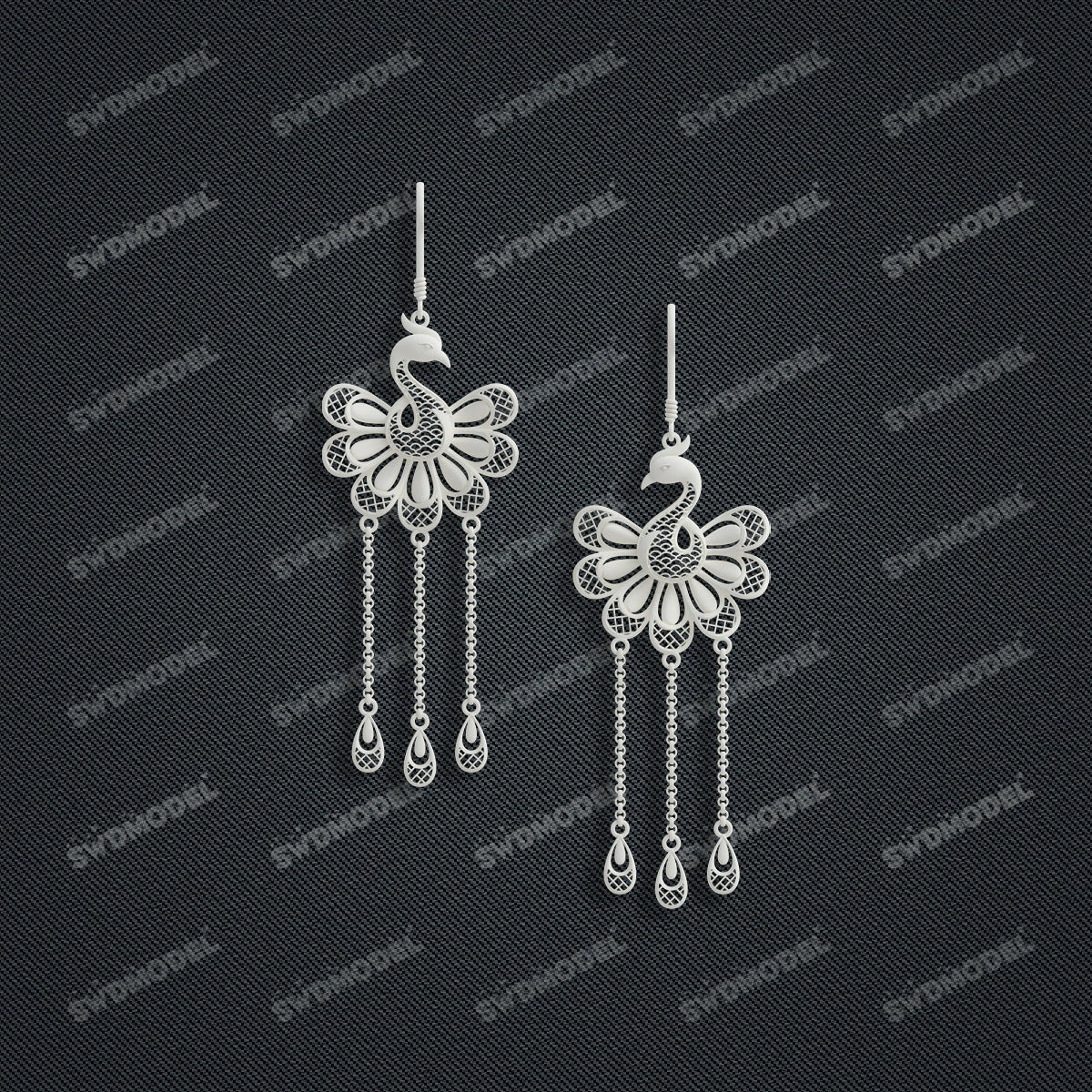 Jewelry set  Filigree Set   White Wax Casting Resin 3D Printing Service  CS62T-017ch
