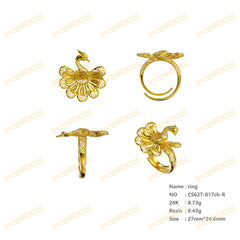 Jewelry set Filigree Ring White Wax Casting Resin 3D Printing Service  CS62T-017ch-R