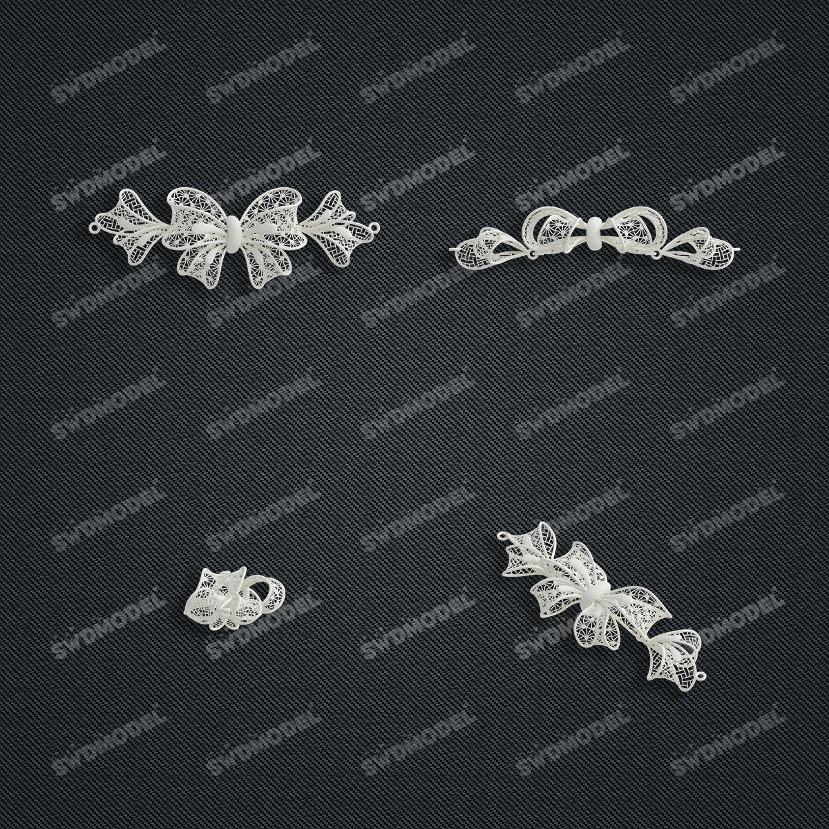 Jewelry set  Filigree Set   White Wax Casting Resin 3D Printing Service  CS63T-001ap
