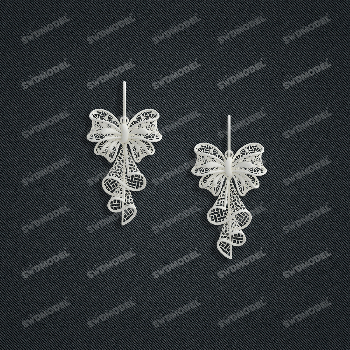 Jewelry set Filigree Earrings White Wax Casting Resin 3D Printing Service  CS63T-001ap-E