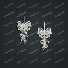 Jewelry set Filigree Earrings White Wax Casting Resin 3D Printing Service  CS63T-001ap-E
