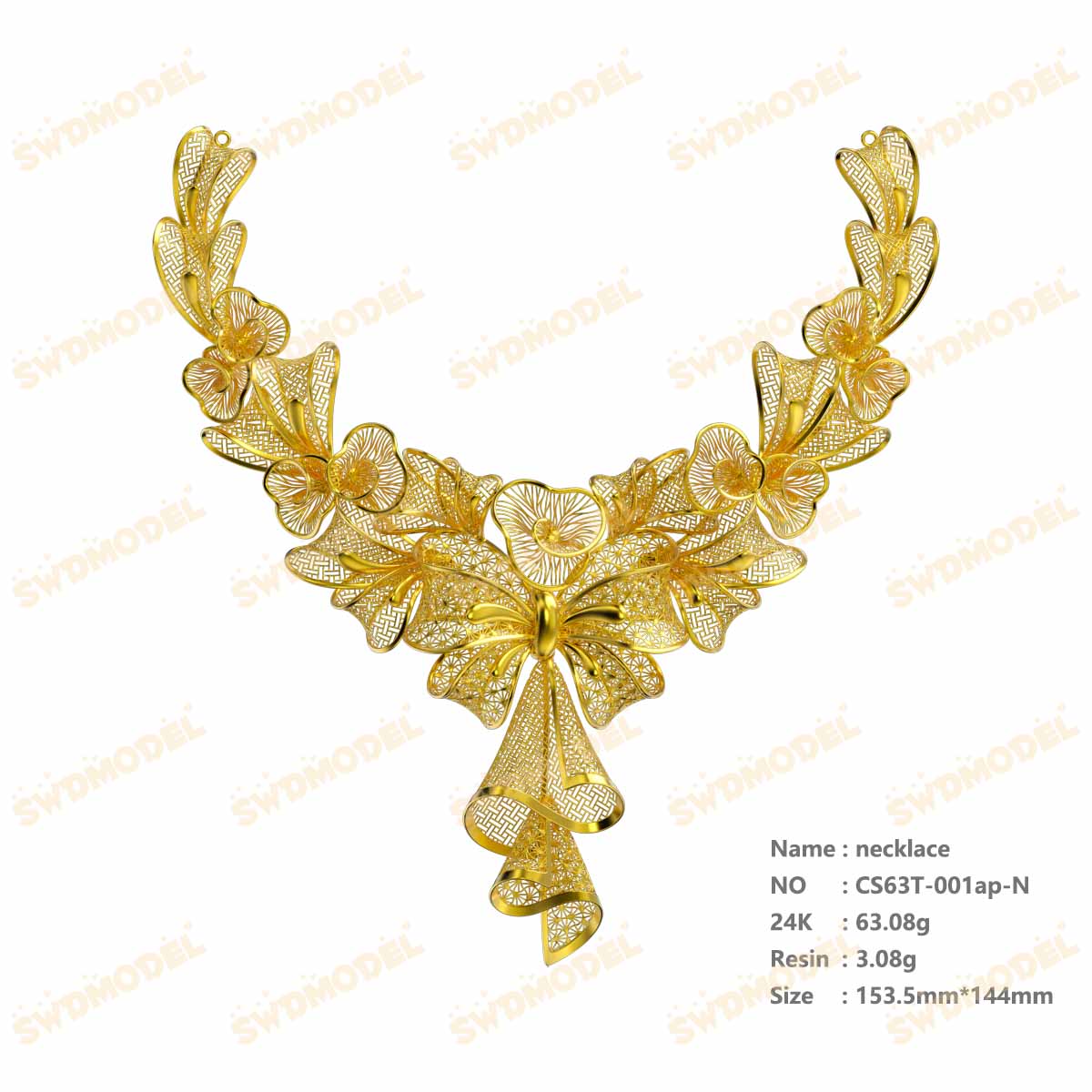 Jewelry set  Filigree Set   White Wax Casting Resin 3D Printing Service  CS63T-001ap