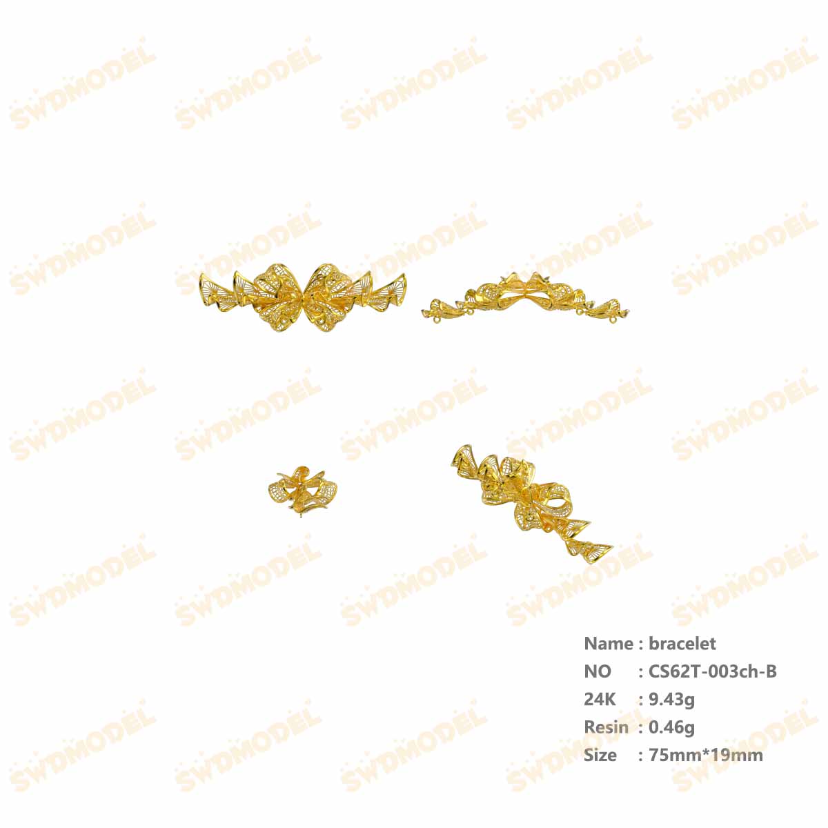 Jewelry set  Filigree Set   White Wax Casting Resin 3D Printing Service  CS63T-002ap